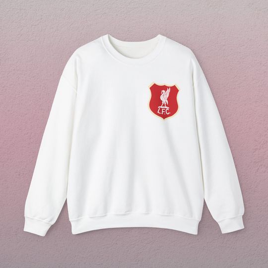 Liverpool FC 1950's Retro Logo Sweatshirt, Redesigned Liverpool Historic Vintage Graphic Pullover. Liverpool Fan Herritage.