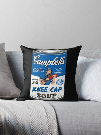 Campbell's Detroit Lions Kneecap Soup Meme Pillow