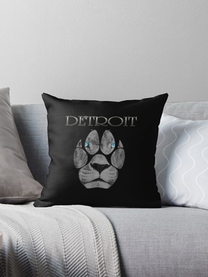 Detroit Football Fans Tshirt 313 lions 2018 T shirt Pillow