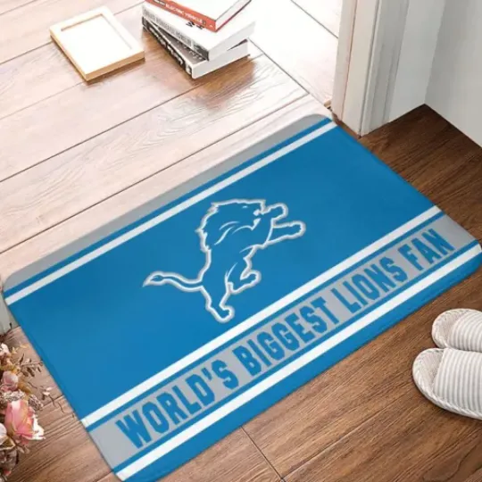 World's Detroit Lions  Fan Carpet 16x24in Floor Mat Home Decorative