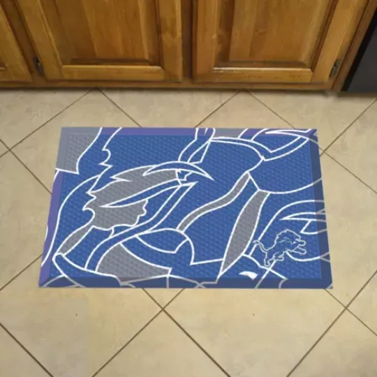 football - Detroit Lions Rubber Scraper Door Mat XFIT Design