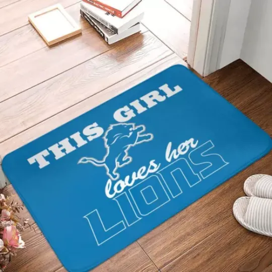 This Girl Loves Her Detroit Lions Carpet 16*24in Floor Mat Decorative
