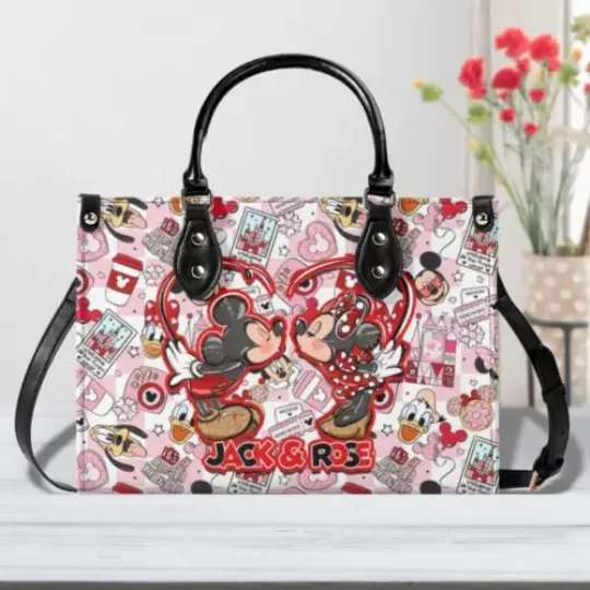 Personalized Disney Mickey Women Leather Handbag, Disney gift, Valentine gift
