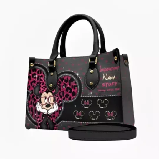 Personalized Mickey Mouse Women Leather Hanbag , Woman Handbag