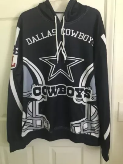 BRAND NEW Dallas Cowboys Hoodie w/ Logo and Helmets, size XL