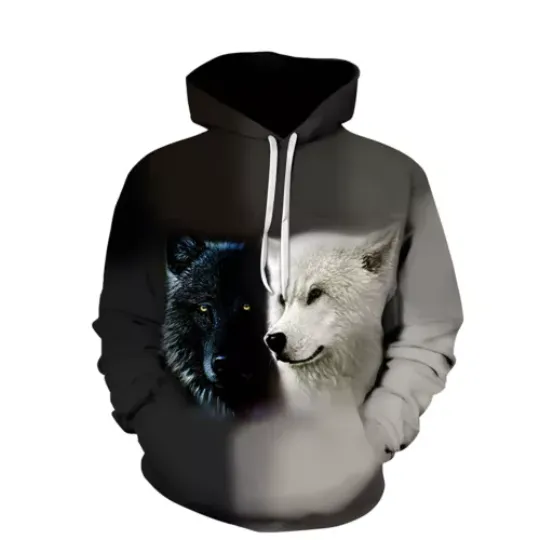 3D Printed Hoodie Sweatshirt for Couples Loose Fit Long Sleeve Baseball Style Ca