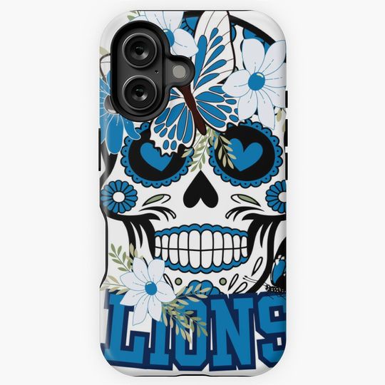 Detroit lions scull graphic iPhone Case