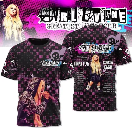 Avril Lavigne Tour 2025 The Greatest Hits Tour Celebration T-Shirt