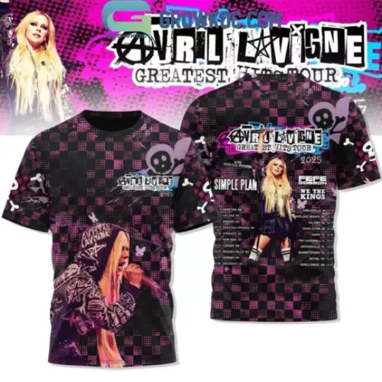 Avril Lavigne Tour 2025 The Greatest Hits Tour Celebration T-Shirt