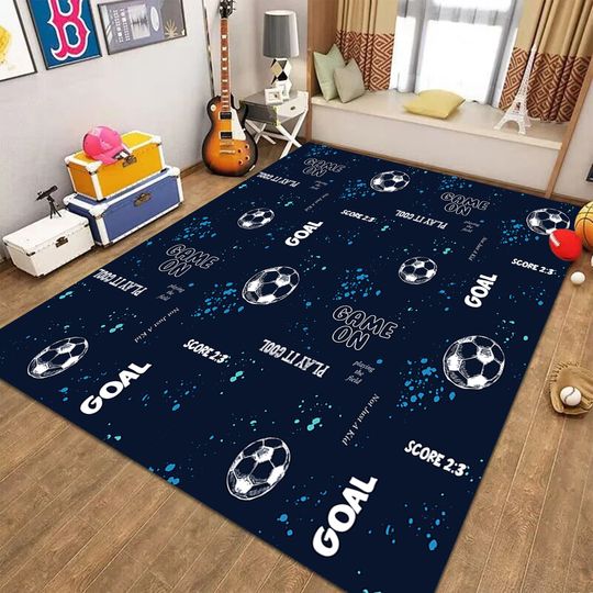 Soccer Rug, Football Rug, Soccer Ball Rug, Fan Rug, Game Rug, Game Room Rug, Gift for Him, Kids Room Rug , Birthday Gift