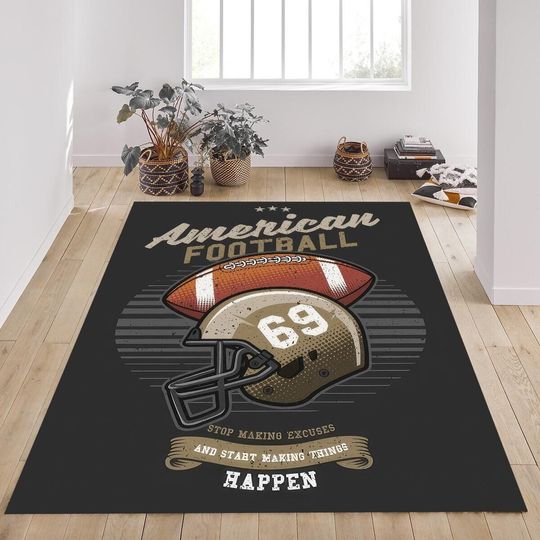 American Football Rug, Football Rug, American Football, Colorful Rug, Boys Room Rug, Girls Room Rug, Gift For Birthday, Modern Rug, Cool Rug