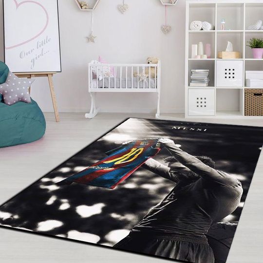 Messi, Lionel Messi Rug, Football Rug, Barcelona, Modern Rug, Anti-slip Rug, Living Room Rug, Teen Room Rug,  Rug, Unique Rug, Home Decor,