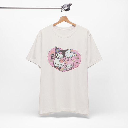 Sanrio Gyaru Tee - High School Hello Kitty My Melody Kuromi And Cinnamoroll Shirt - Y2K Harajuku Fashion