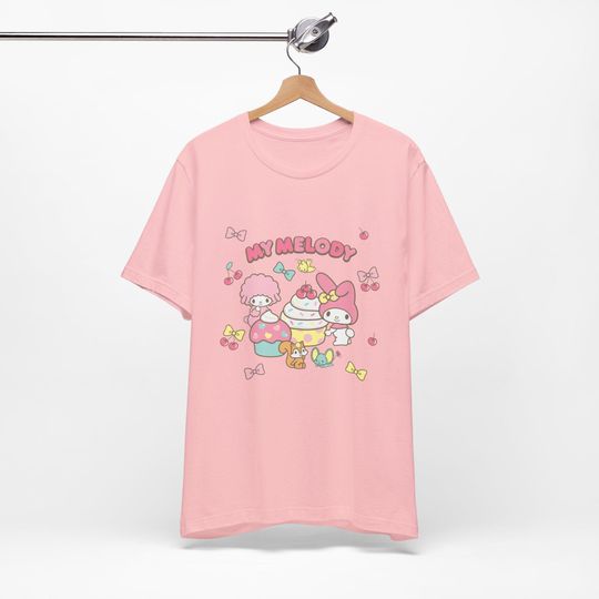 Cutecore My Melody And My Sweet Piano Tee - Sanrio Jojifuku Kawaii Shirt - Pinkcore Shirt