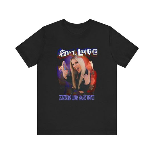 Avril Lavigne Greatest Hits 2025 Tour Unisex Jersey Tee, Music Concert Band Tee, Rock Music Fan Gift, Short Sleeve Graphic T-shirt