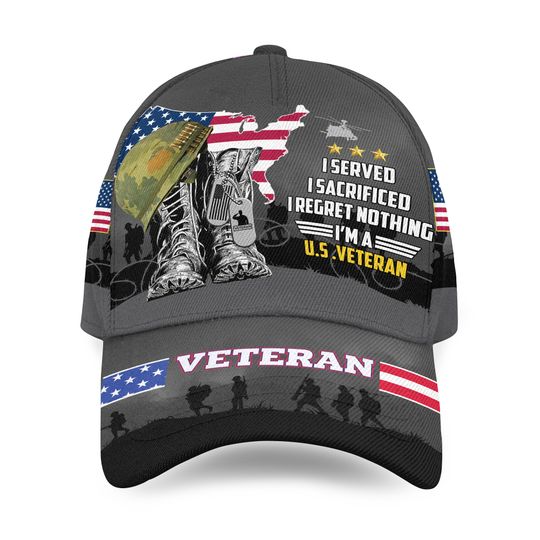 Military Caps For Men Veteran Baseball Caps US Veteran Hat Eagle Crest Military Hats Patriotic Baseball Cap