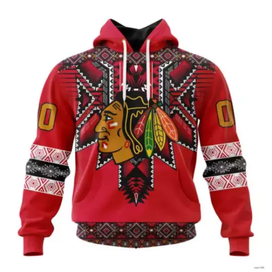 Personalized Chicago Blackhawks Special Native Heritage Design Hoodie