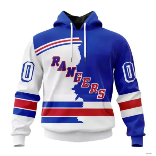 New York Rangers Personalize Home Mix Away Kits Hoodie FullSize