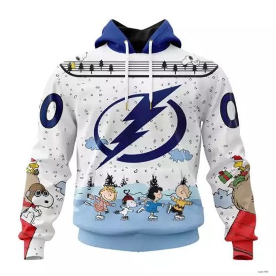 Personalized Tampa Bay Lightning Special Peanuts Ice Skating Design Hoodie