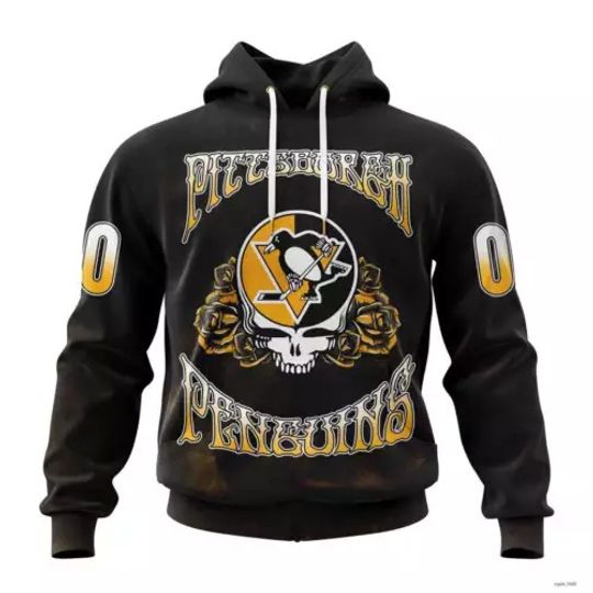 Personalized Pittsburgh Penguins Grateful Dead Design Hoodie