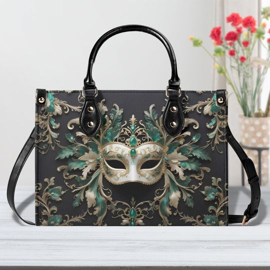 Royal Baroque Mask Bag, Vegan Leather Cute Leather Handbag