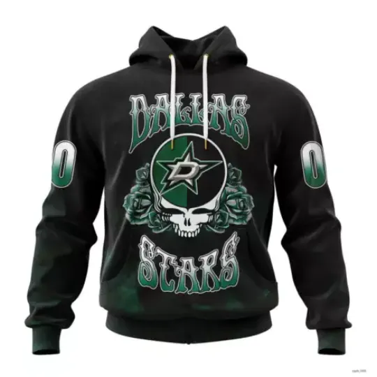 Dallas Stars Personalized Grateful Dead Design Hoodie
