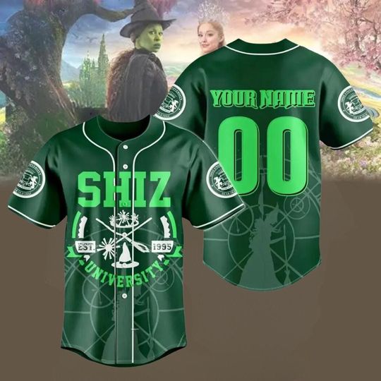 Shiz University Baseball Jersey, Wicked Movie Musical Shirt, Elphaba and Glinda Shirt, Emerald City Oz Shirt, Wicked Broadway Gift