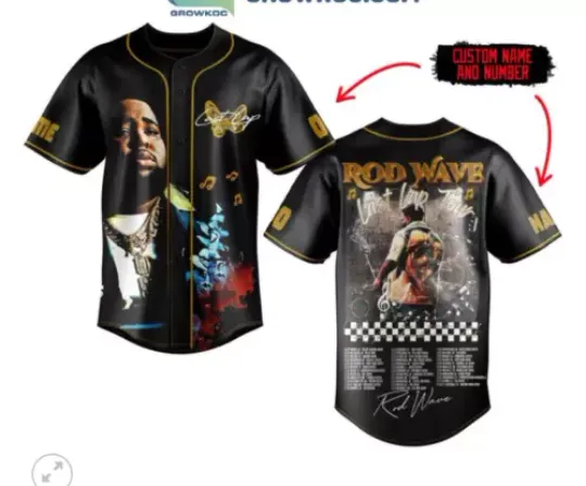 Rod Wave Celebrating The Last Lap Tour Memories baseball jersey