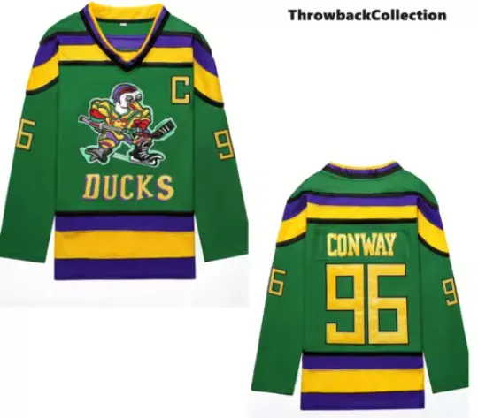 Mighty Ducks Movie Jersey #96 Charlie Conway Hockey Jersey