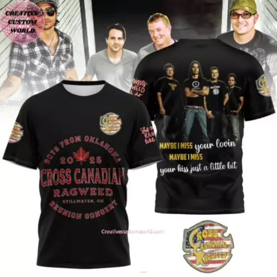 Boys From Oklahoma 2025 Cross Canadian Ragweed Reunion Gongert 3D T-Shirt