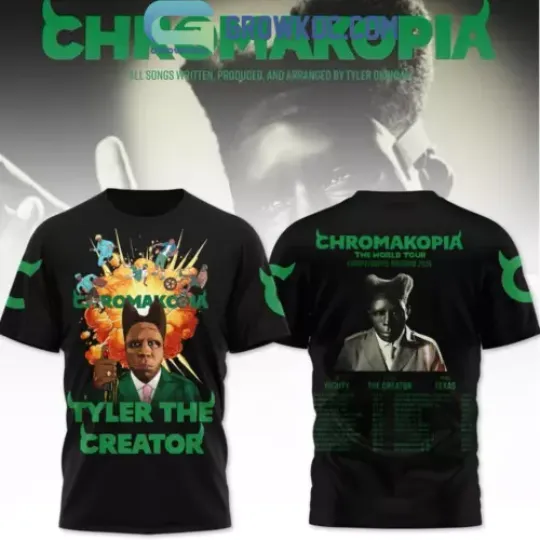 Tyler The Creator 2025 Upcoming The World Tour Chromakopia T-Shirt 3D