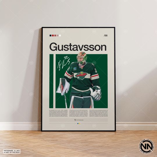 Filip Gustavsson Poster, Minnesota Wild Poster, NHL Poster, Hockey Poster, Sports Poster