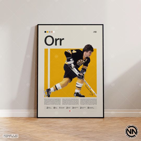 Bobby Orr Poster, Boston Bruins Poster, NHL Poster, Hockey Poster, Sports Poster
