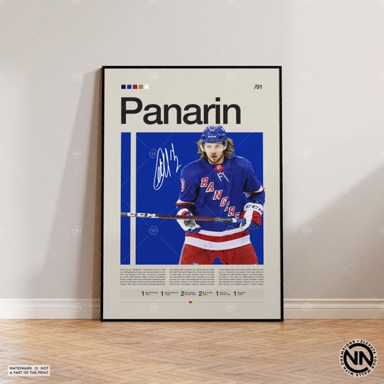 Artemi Panarin Poster, New York Rangers Poster, NHL Poster, Hockey Poster, Sports Poster