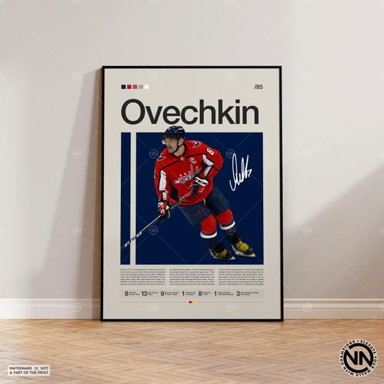 Alexander Ovechkin Poster, Washington Capitals Poster, NHL Poster, Hockey Poster, Sports Poster