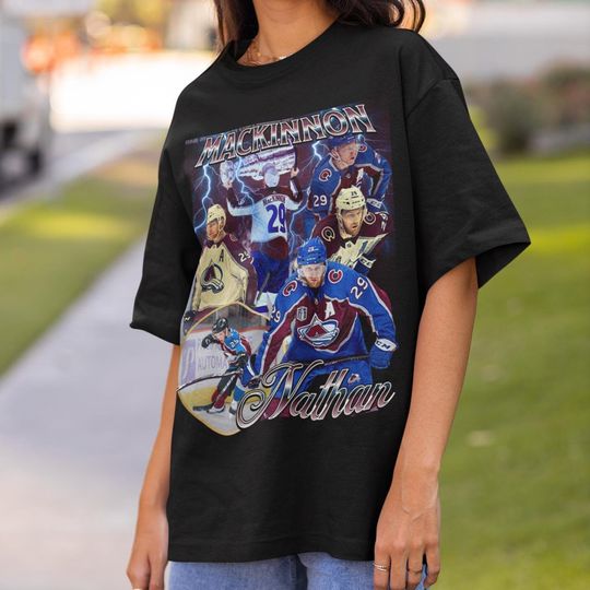 Nathan Mackinnon Shirt Vintage 90s Colorado Avalanche NHL Hockey Design Retro Hockey Gift Classic Graphic Tee Unisex T-Shirt Limited Edition