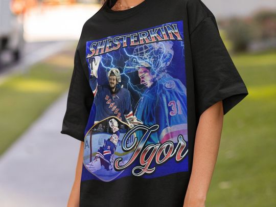 Igor Shesterkin Shirt Vintage 90s New York Rangers NY NHL Hockey Design Retro Hockey Gift Classic Graphic Tee Unisex T-Shirt Limited Edition