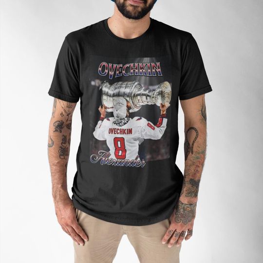 Alex Ovechkin Shirt Vintage 90s Washington Capitals NHL Hockey Design Retro Bootleg Gift Classic Graphic Tee Unisex T-Shirt Limited Edition