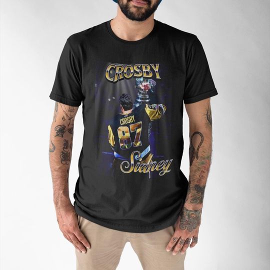 Sidney Crosby Shirt Vintage 90s Pittsburgh Penguins NHL Hockey Design Retro Bootleg Gift Classic Graphic Tee Unisex T-Shirt Limited Edition