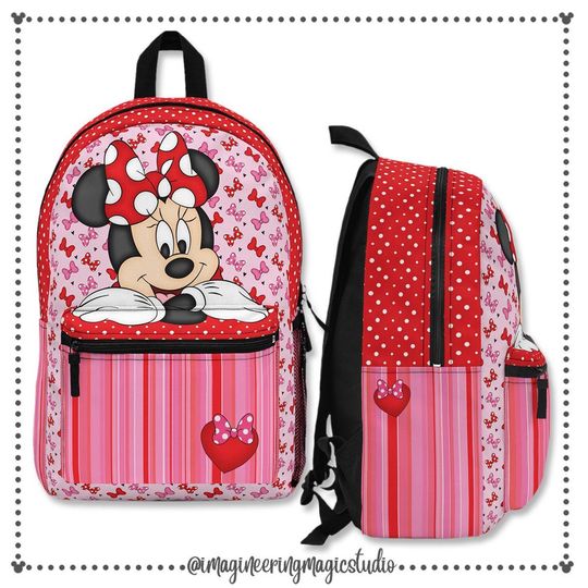 Minnie Mouse Backpack, Disney School Bag Backpack, Cute Travel Knapsack Backpack