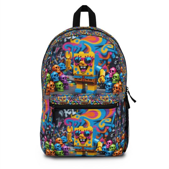 Los Angelez Made x Spongebob Squarepants Backpack, Fun School Bag Backpack