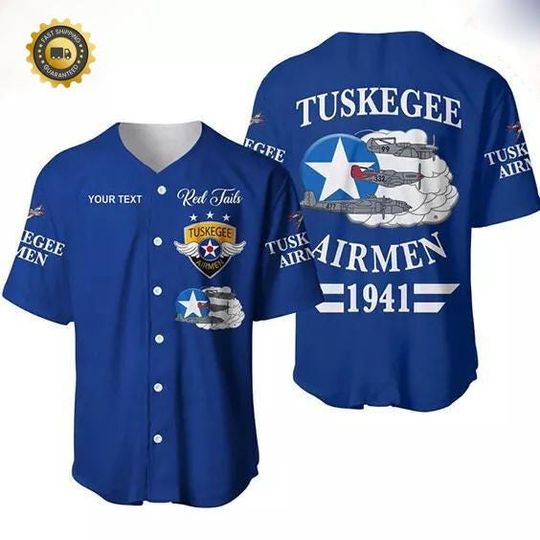 Tuskegee Airmen 1941 Blue Baseball Jersey - Celebrating the Red Tails Legacy