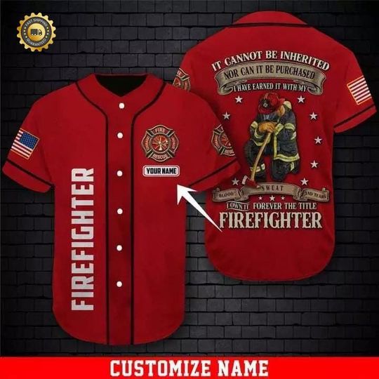 Custom Name Forever The Tittle Firefighter Baseball Tee Jersey Shirt Printed 3D