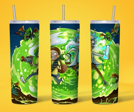 Rick and Rickandmorty, 20 oz Skinny Tumbler Sublimation Designs Wrap Tumbler for Straight Tumbler JPG File Digital
