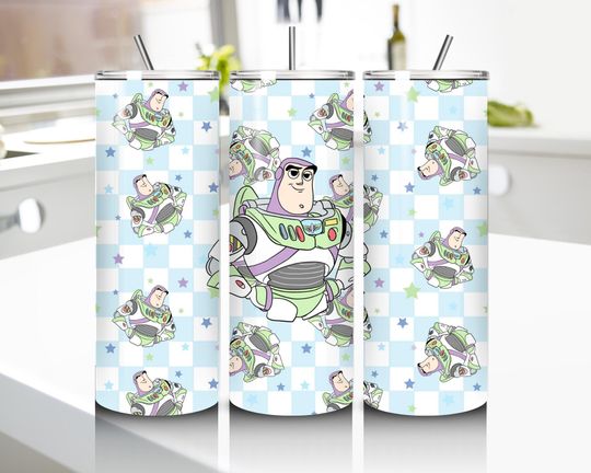 Disney Skinny Tumbler, 20oz Tumbler, Buzz Tumbler, Skinny Tumbler Cup with Straw & Lid, Buzz Lightyear Tumbler, Toy Story, Disney Tumbler
