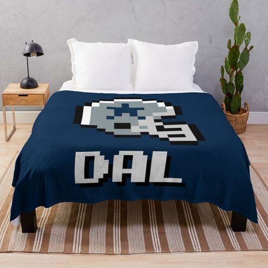 Dallas (Tecmo Super Bowl Football Helmet) Throw Blanket