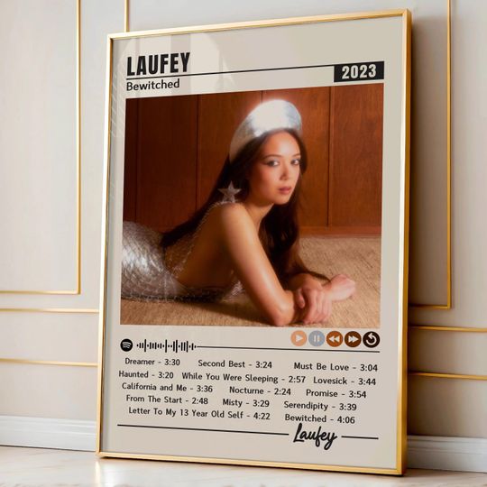 Laufey Poster, Bewitched Music Album Wall Art Print, Digital Download, Jazz Pop Artist Wall Decor, Teen Bedroom Poster, Laufey Goddess Print