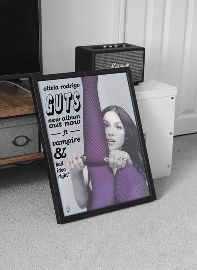 Olivia Rodrigo Poster, Olivia Rodrigo Gust Gift Poster, Olivia Rodrigo Guts Album High Quality, Digital Poster, Music Poster