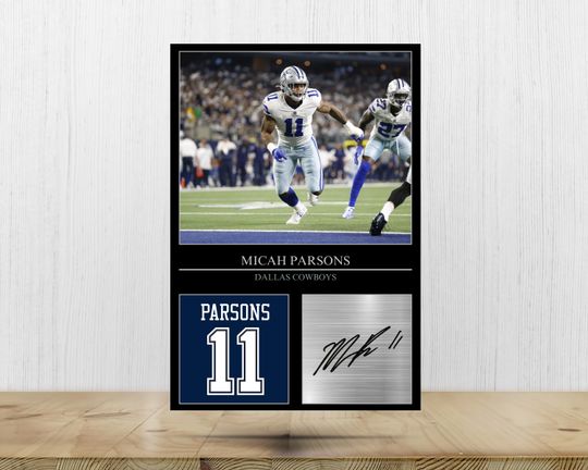Micah Parsons Digital Poster | Printable Wall Art | Dallas Cowboys Fan Gift