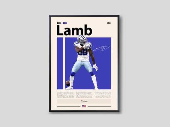CeeDee Lamb Poster, Dallas Cowboys Poster, Sports Poster, football Poster, football Fans, Football Poster, football Wall Art, Sports Bedroom Posters